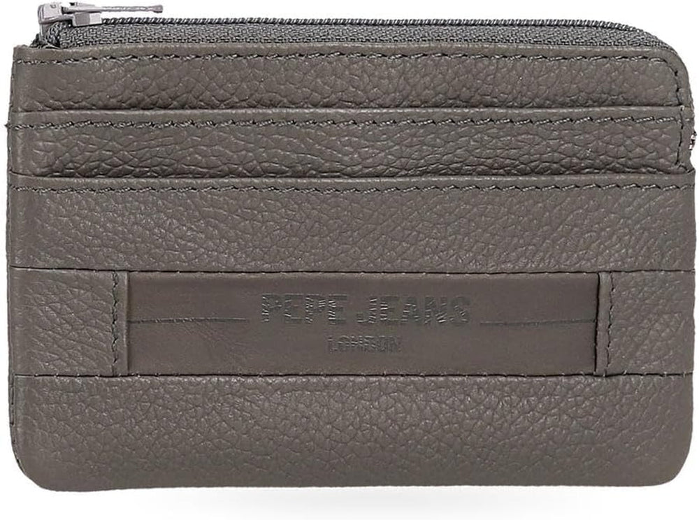 Portofele și portmonee Pepe Jeans Checkbox din piele de vacă, negru, maro, albastru și gri Portofel Barbati Naty Shop Gri Poșeta