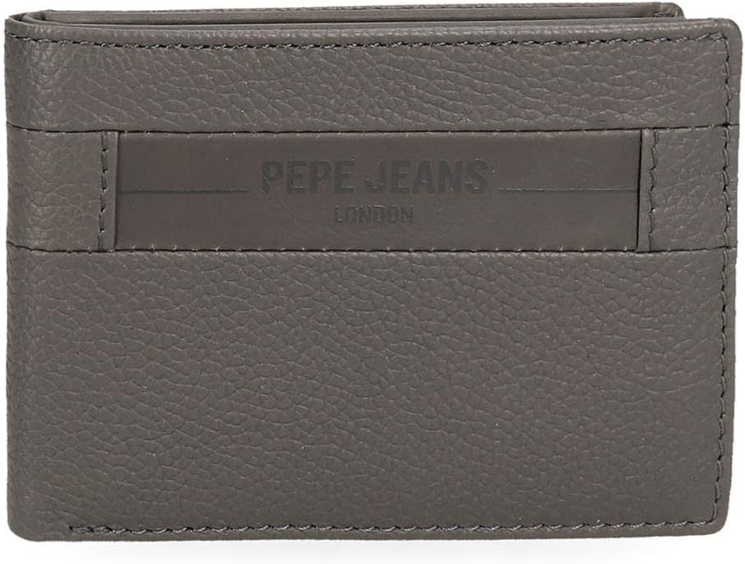 Portofele și portmonee Pepe Jeans Checkbox din piele de vacă, negru, maro, albastru și gri - Naty Shop