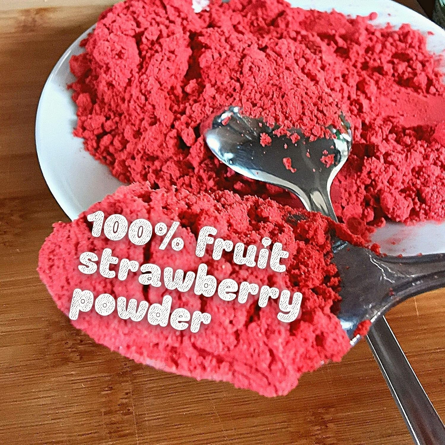 Pulbere de fructe uscate prin congelare Pulbere de căpșuni | Pulbere de căpșuni uscate prin congelare Pulbere de căpșuni | Pulbere de căpșuni Smoothie Pudding de căpșuni Fructe uscate (100g) Produse deshidratate Naty Shop