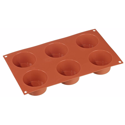Silicone muffin mold, 6 cavities