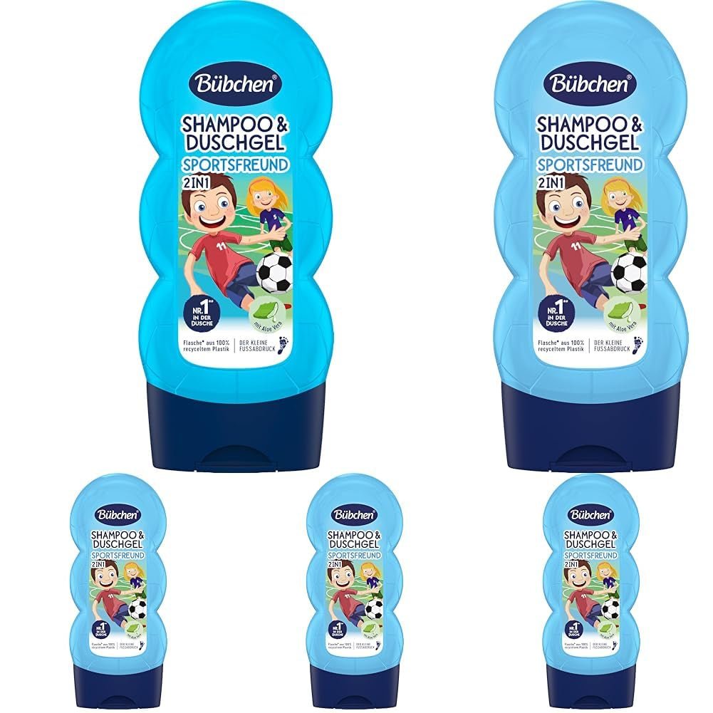 Șampon și gel de duș Buebchen Sportsfreund 2in1, 230 ml Copii - Baie si Skincare Naty Shop 230 Ml (pachet de 5)