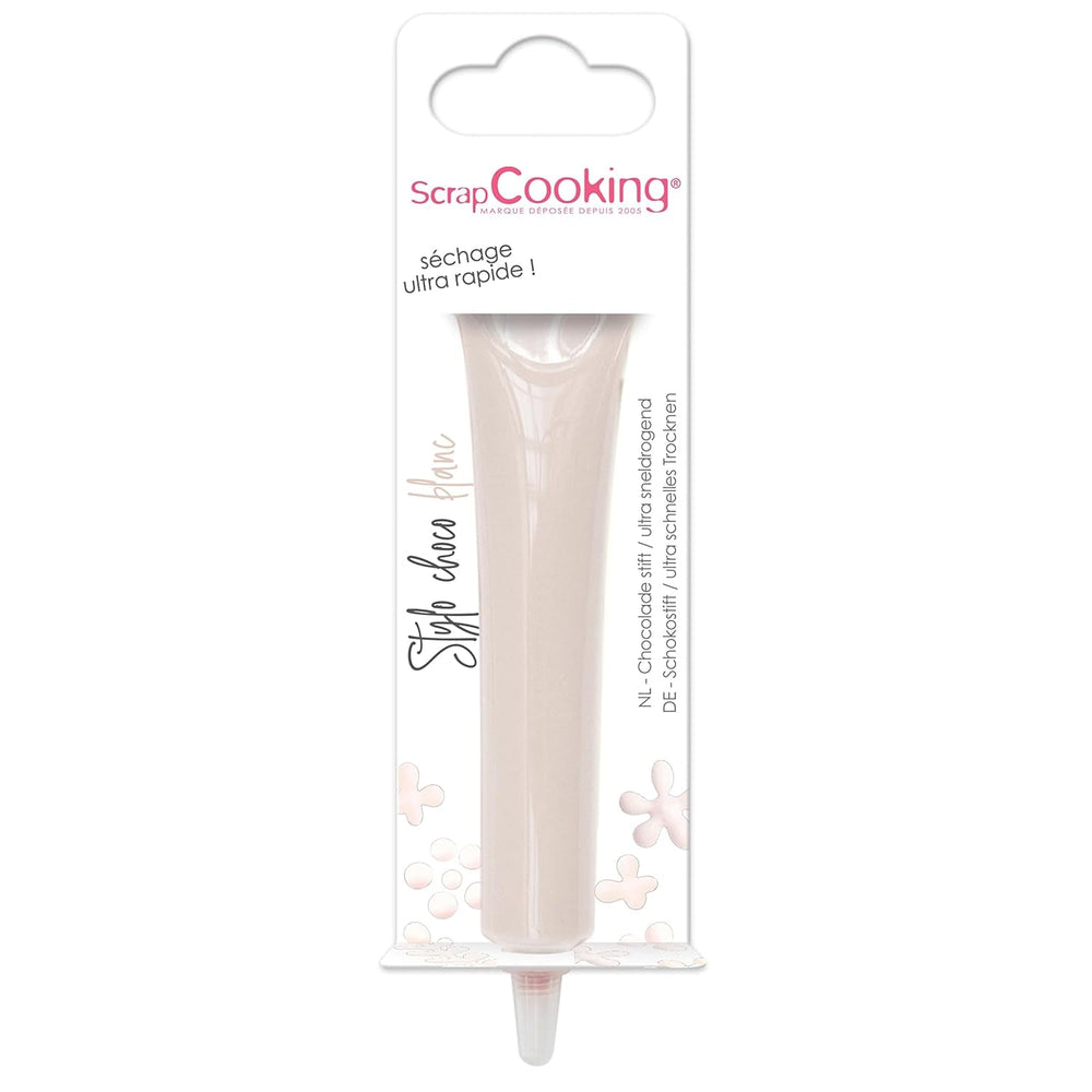 ScrapCooking - colorant alimentar, diverse culori, la tub pentru scriere, 25 grame Pasta de zahar Naty Shop Alb 25G