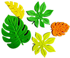 Set 5 decoratiuni comestibile din zahar, Frunze exotice Decoratiuni din Pasta de Zahar Nati Shop