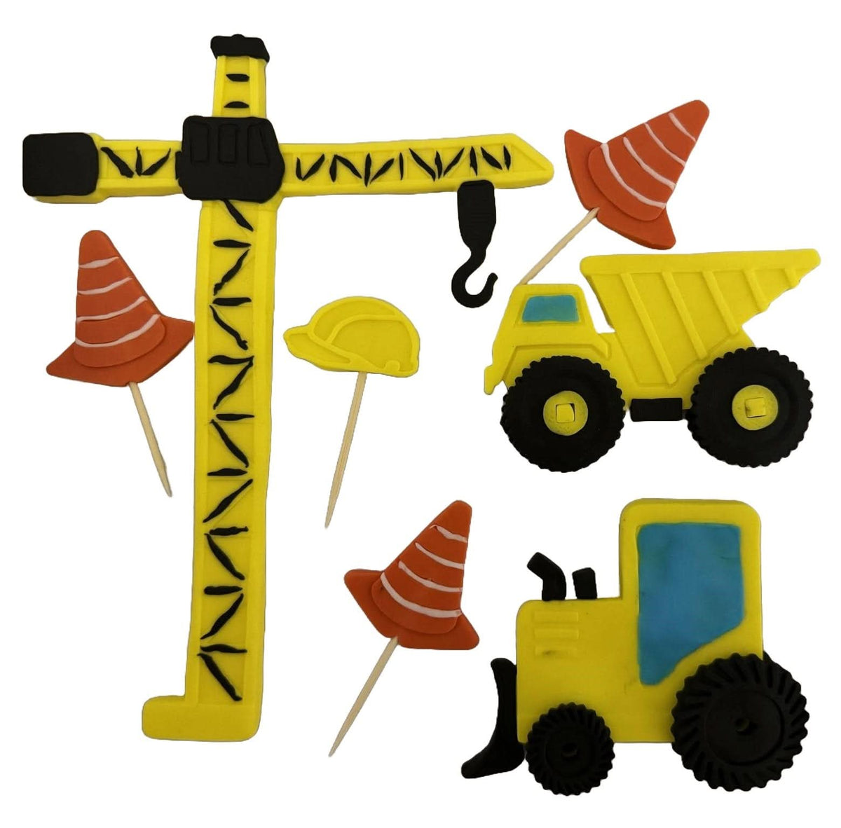 Set 7 decoratiuni comestibile din zahar, Constructii Decoratiuni din Pasta de Zahar Nati Shop