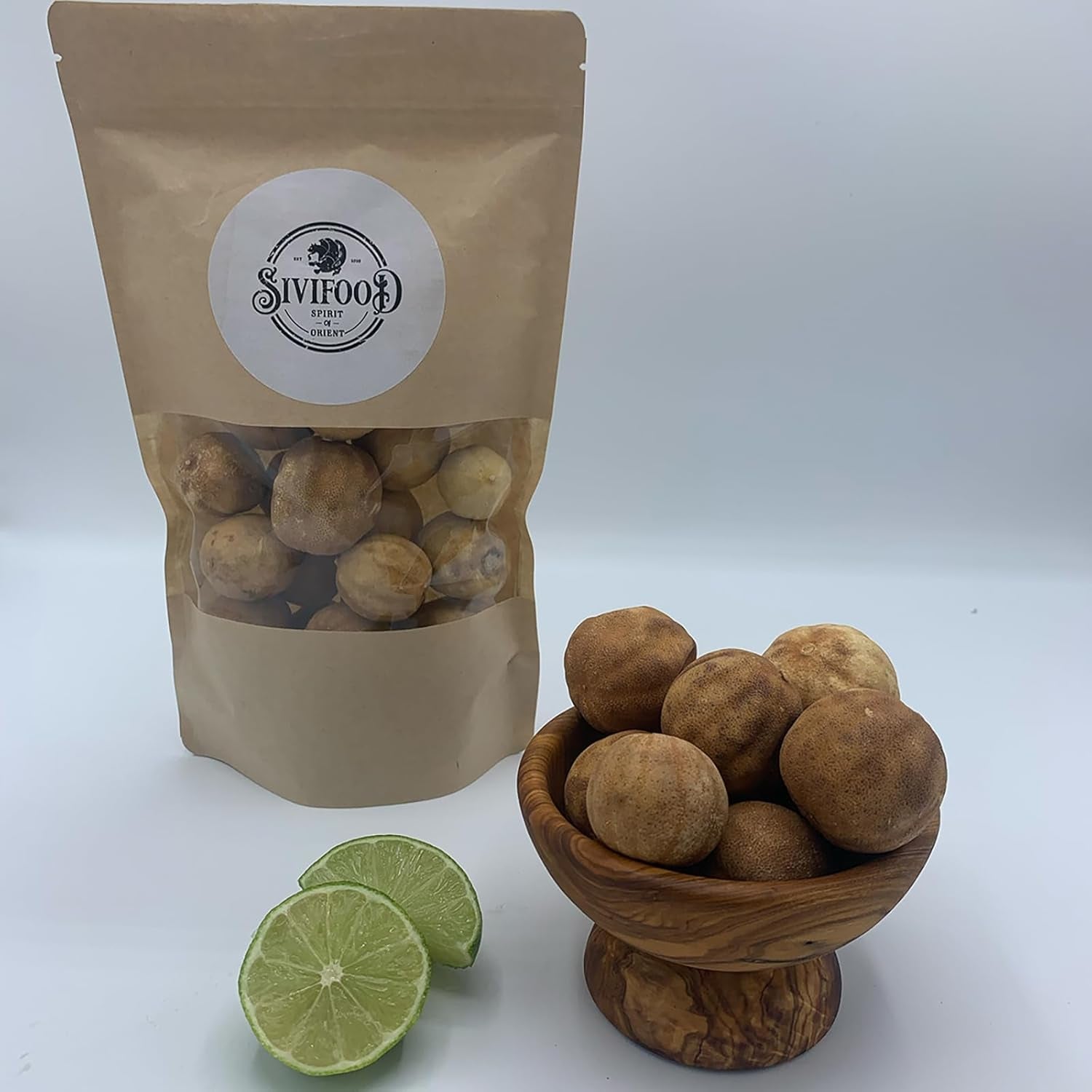 SIVIFOOD lămâi verzi uscate întregi 100g - Limo Amani Loomi lămâi verzi întregi aromate uscate natural Limu Omani Omani lime deco Produse deshidratate Naty Shop