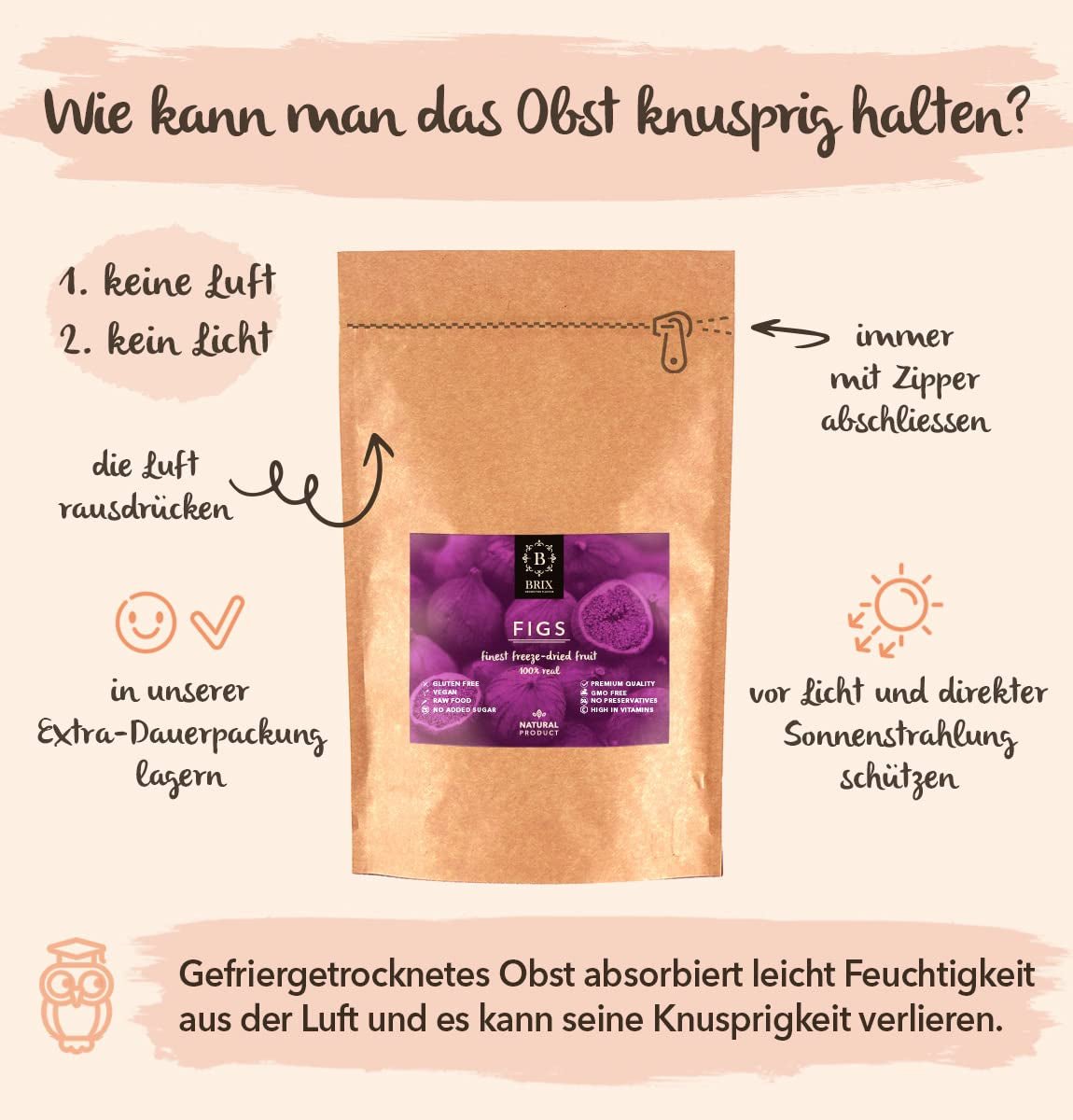 Smochine liofilizate BRIX | Smochine naturale, uscate 95 g | Premiul Great Taste pentru fructe uscate, uscate | Fără OMG, fără gluten, vegan, vitamine reținute Produse deshidratate Naty Shop