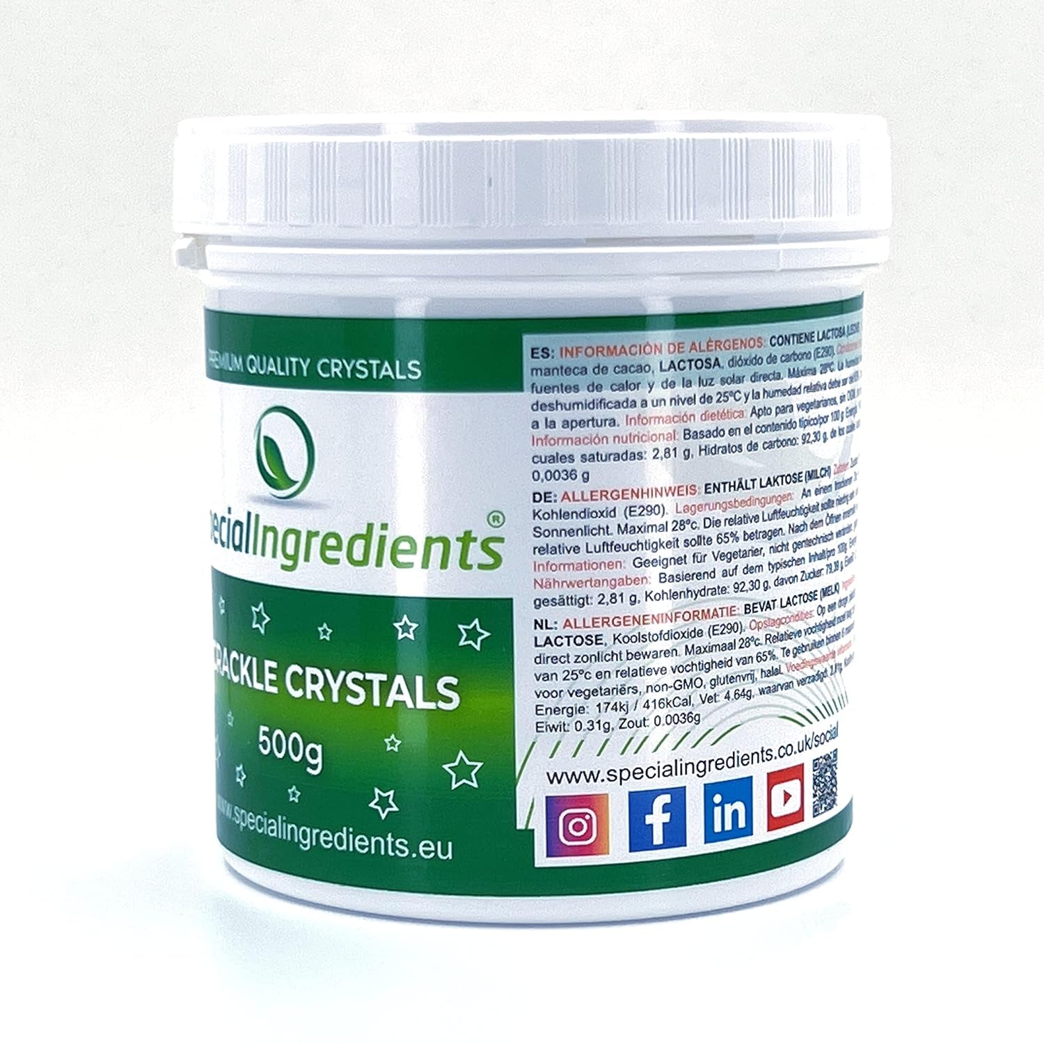 Special Ingredients Crackle Crystals Crackle 500g Cea mai înaltă calitate, fără OMG, ideal pentru prăjituri, dulciuri și înghețată Pasta de zahar Naty Shop