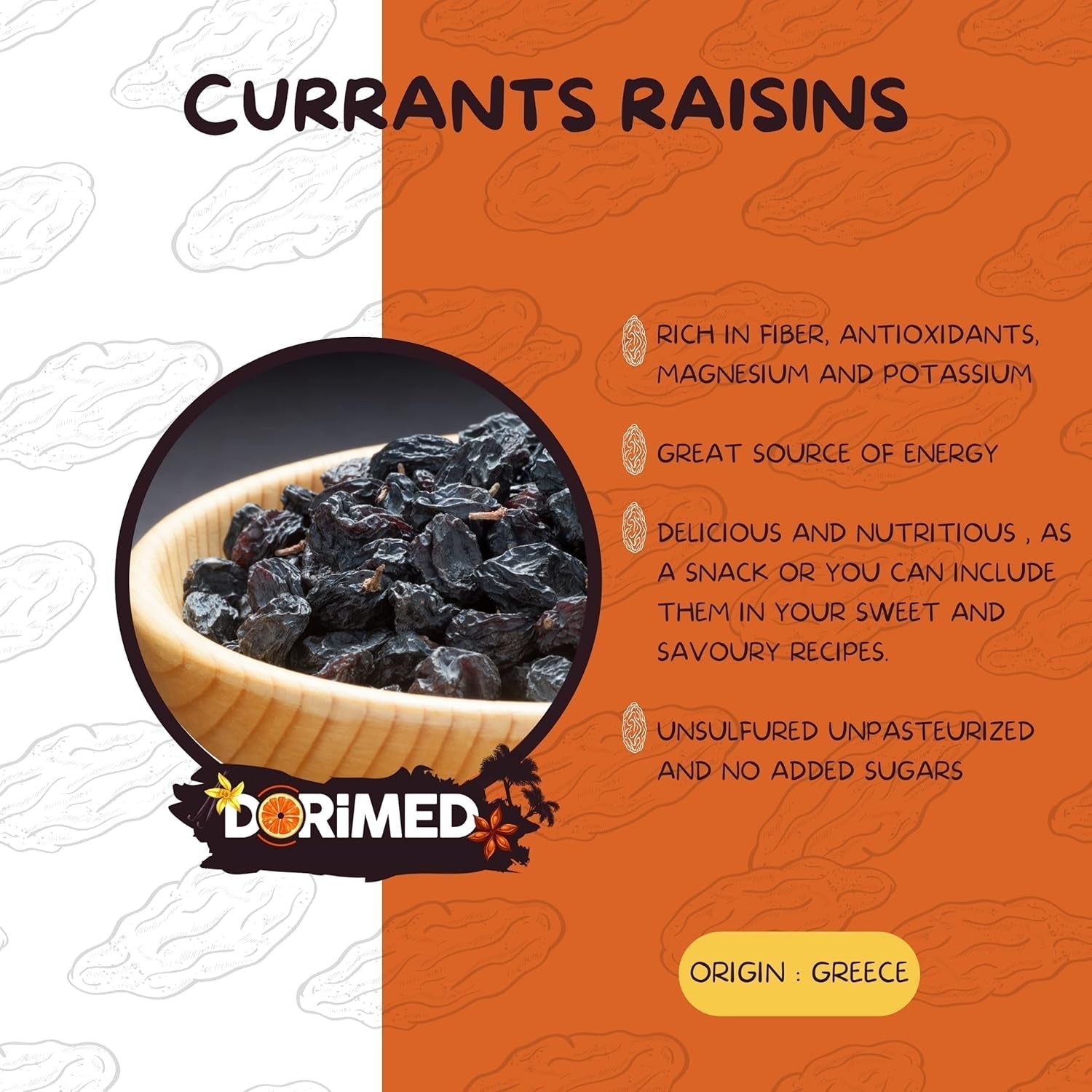 Struguri sultanine Coacăze 1 kg I Struguri sultanine uscate I Struguri sultanine corintice I Origine greacă | Struguri sultanine fără semințe, dulci și dulci | Struguri deshidratați, uscați sau deshidratați | Fără zahăr | Produse deshidratate Naty Shop