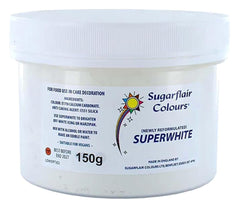 Sugarflair Superwhite Icing Whitener, albitor de glazură pentru glazură regală, colorant alimentar comestibil extra mai alb - 150g Pasta de zahar Naty Shop Default Title