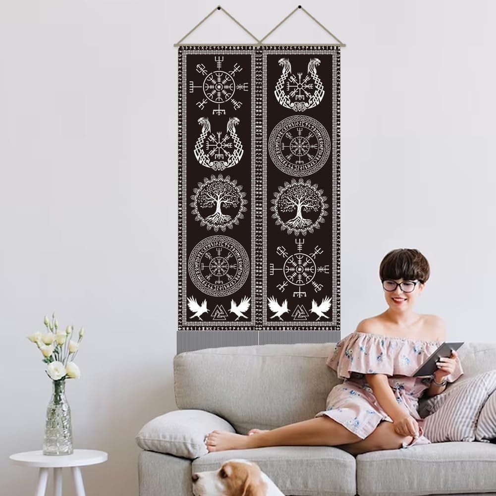 Tapiserie ahandmaker simbol viking copacul vietii rune Casa - Accesorii si Decoratiuni Naty Shop