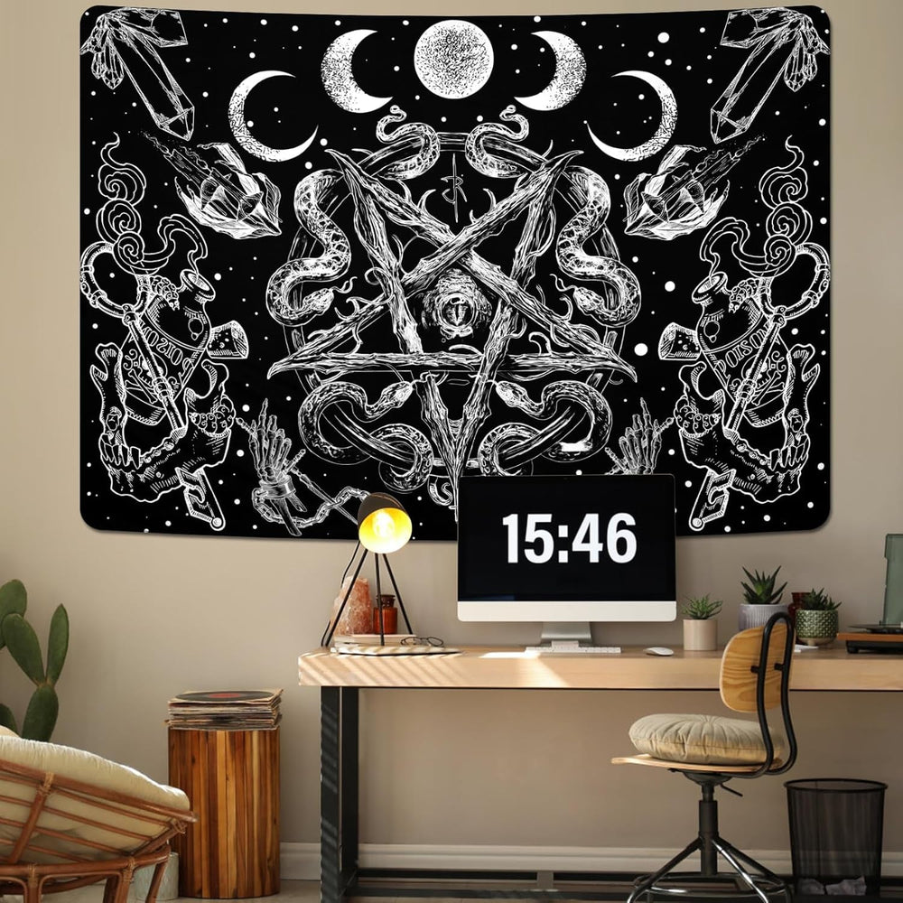 Tapiserie alishomtll witchy snake estetic gothic pentagram wall Casa - Accesorii si Decoratiuni Naty Shop
