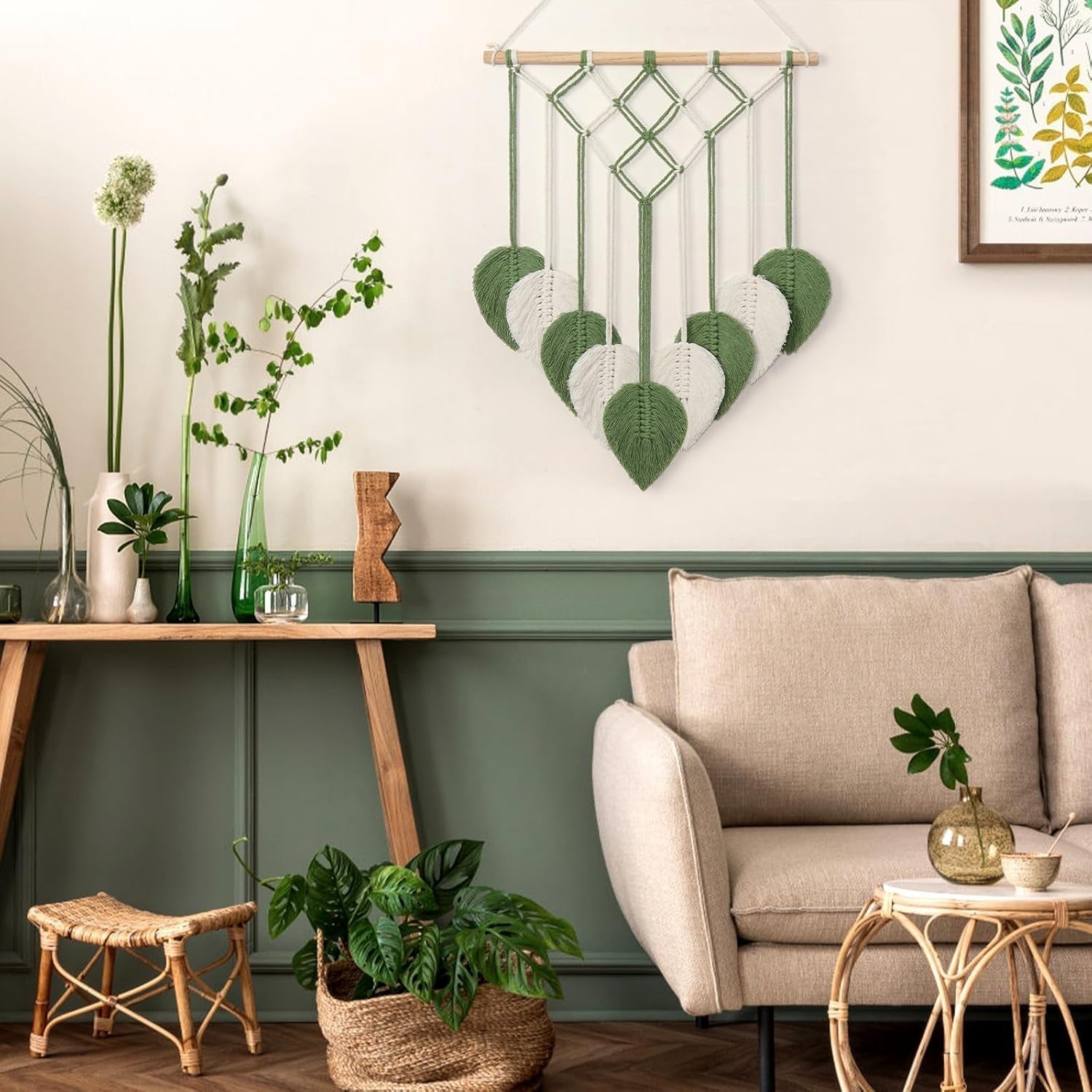 Tapiserie astnic tapiterie frunze verzi tesute Casa - Accesorii si Decoratiuni Naty Shop