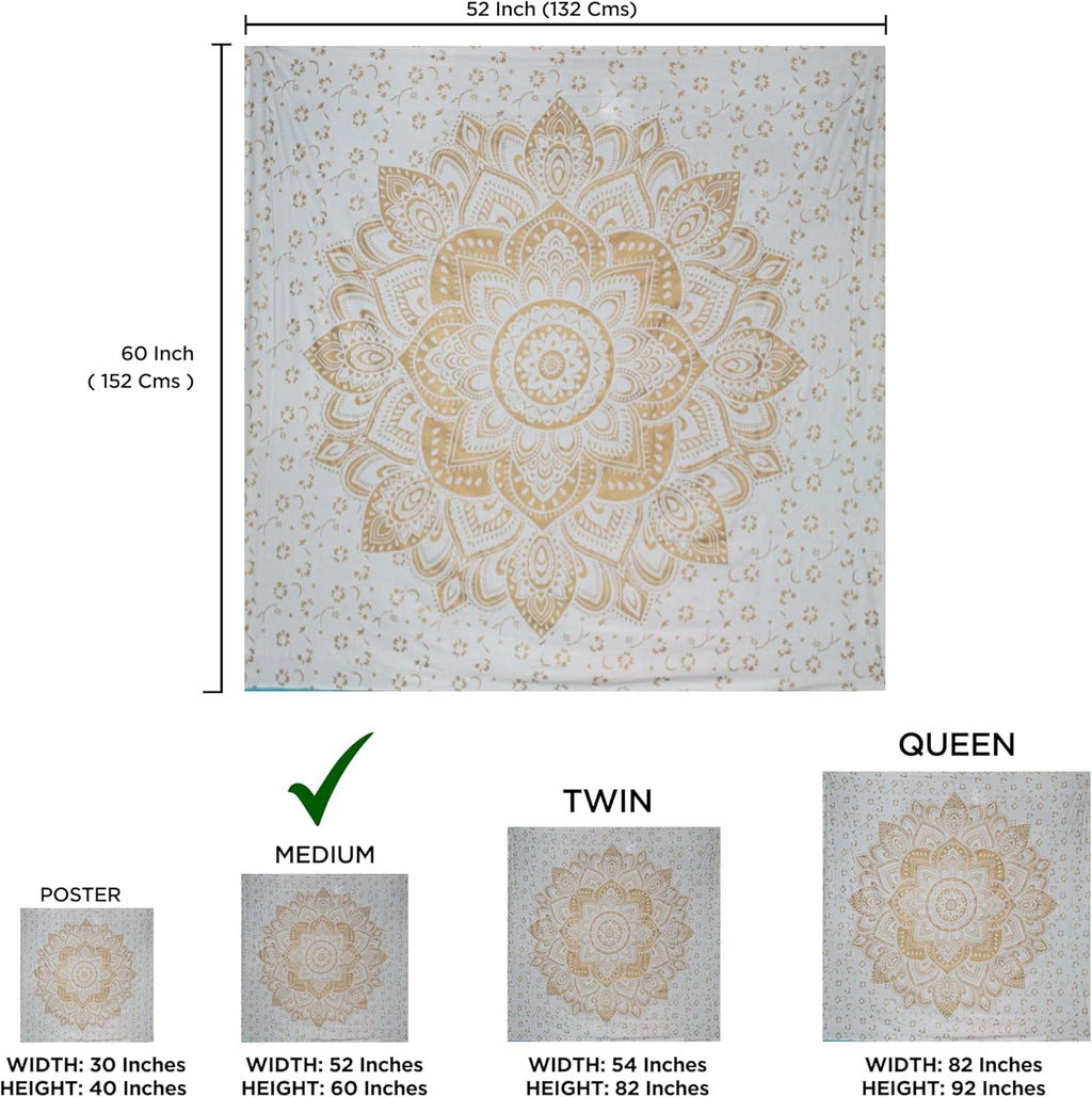 Tapiserie aur metalic mandala bumbac indian plaja arunca Casa - Accesorii si Decoratiuni Naty Shop