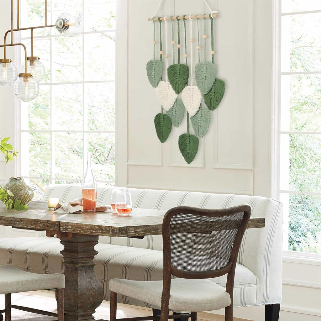 Tapiserie betylifoy margele lemn frunze verzi Casa - Accesorii si Decoratiuni Naty Shop