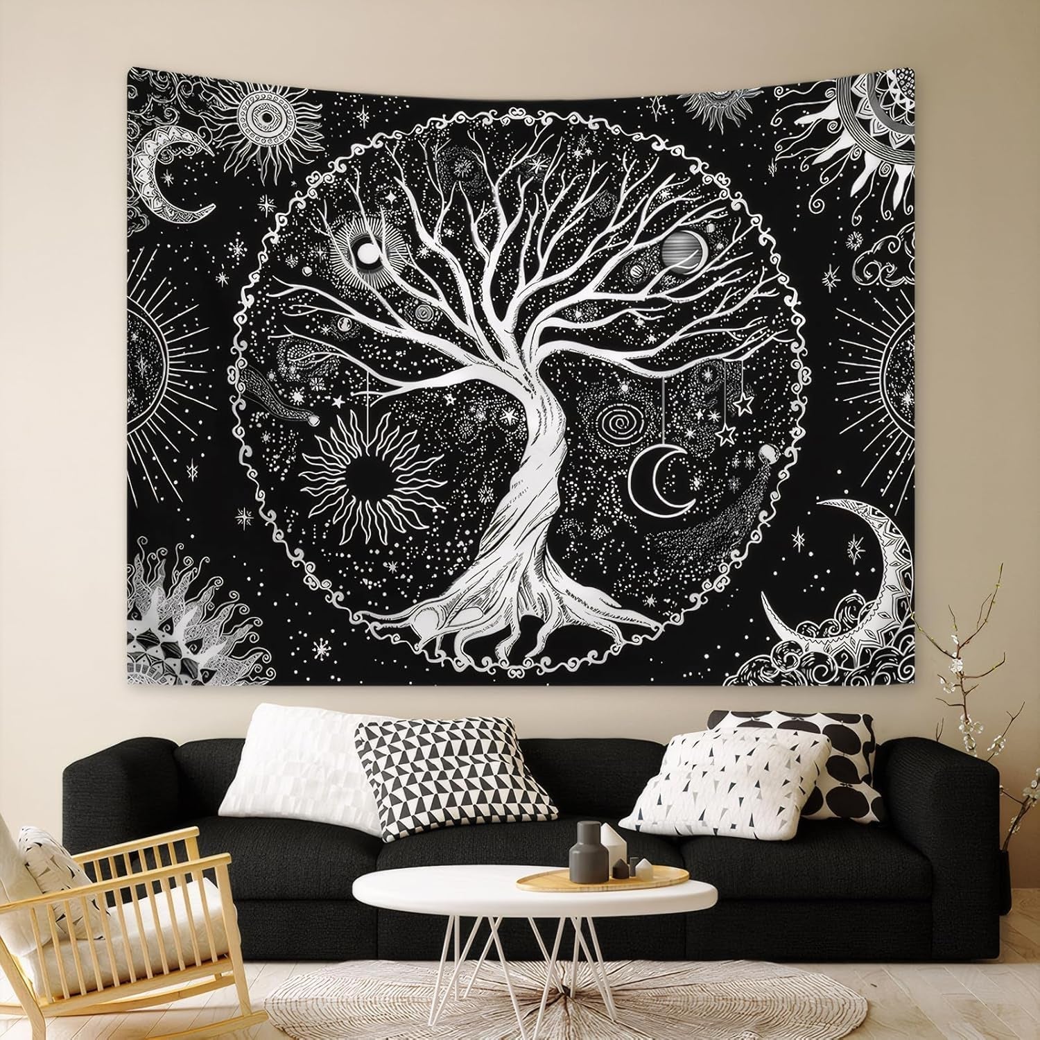 Tapiserie copac viata sun moon Casa - Accesorii si Decoratiuni Naty Shop