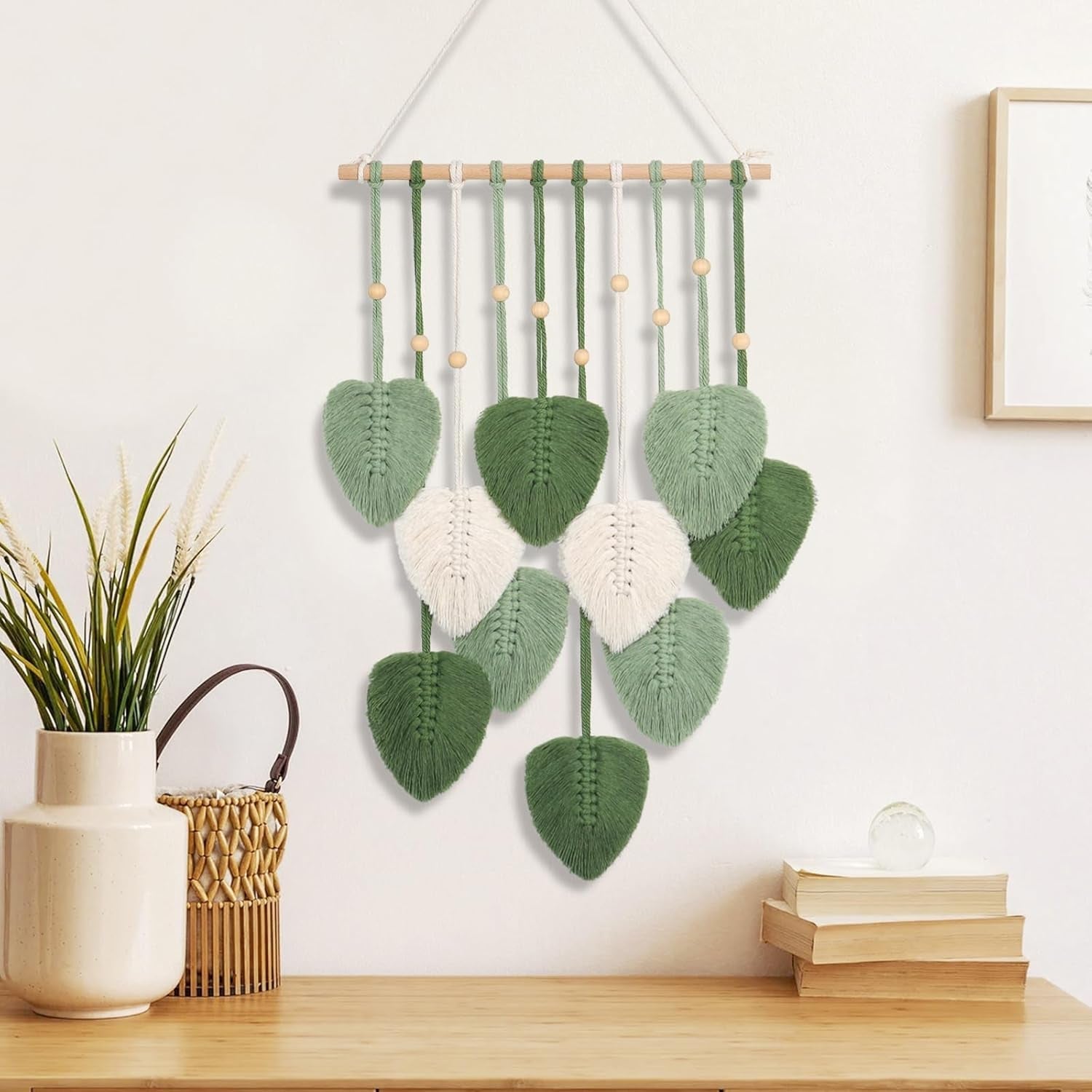 Tapiserie franghie bumbac facuta manual plante decorative nunta Casa - Accesorii si Decoratiuni Naty Shop