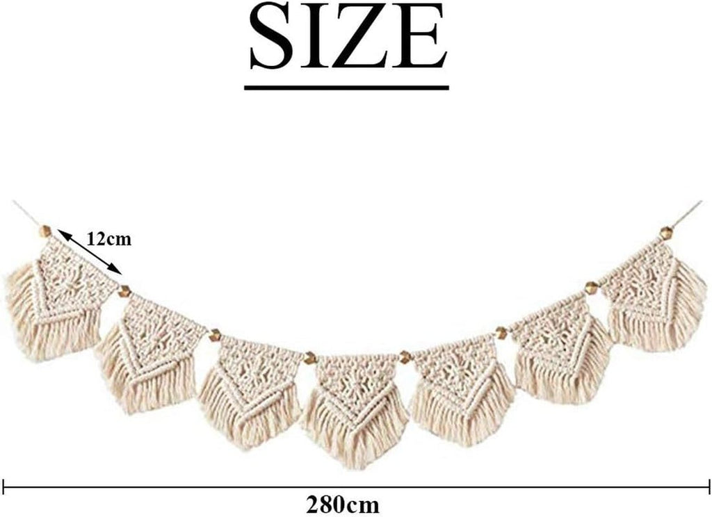 Tapiserie franjuri ghirlanda banner bumbac tesute nunta Casa - Accesorii si Decoratiuni Naty Shop