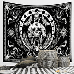 Tapiserie gothic halloween banner negru alb Casa - Accesorii si Decoratiuni Naty Shop