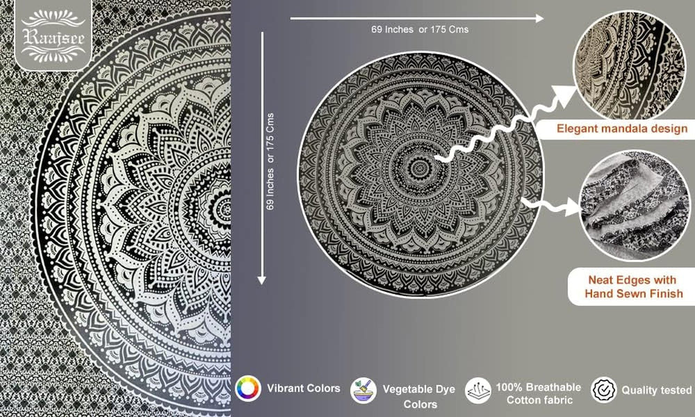 Tapiserie india beach towel round mandala hippielarge indian Casa - Accesorii si Decoratiuni Naty Shop