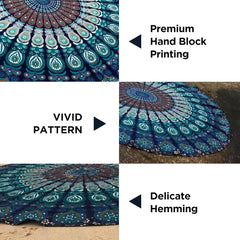 Tapiserie india prosop plaja rotund mandala hippielarge indian Casa - Accesorii si Decoratiuni Naty Shop