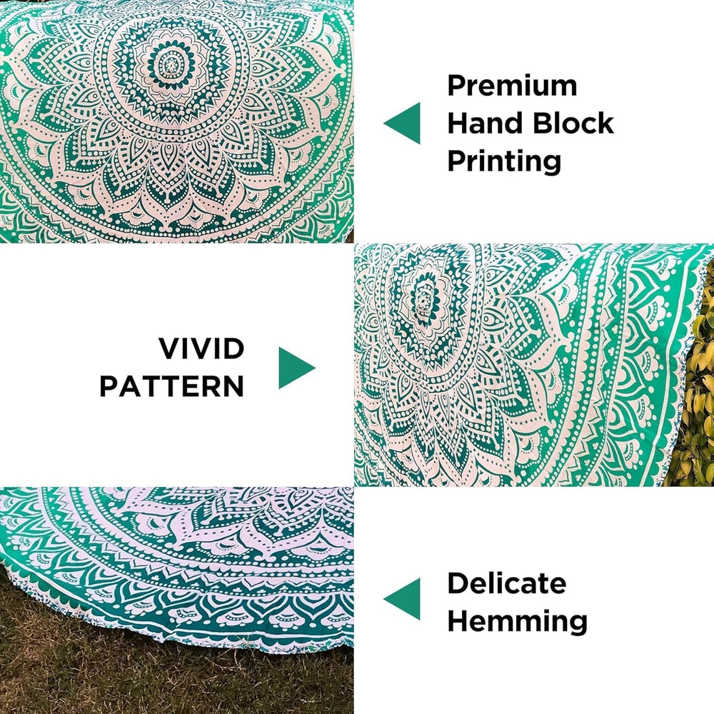 Tapiserie indiana mandala verde decorare estetica decorarea Casa - Accesorii si Decoratiuni Naty Shop