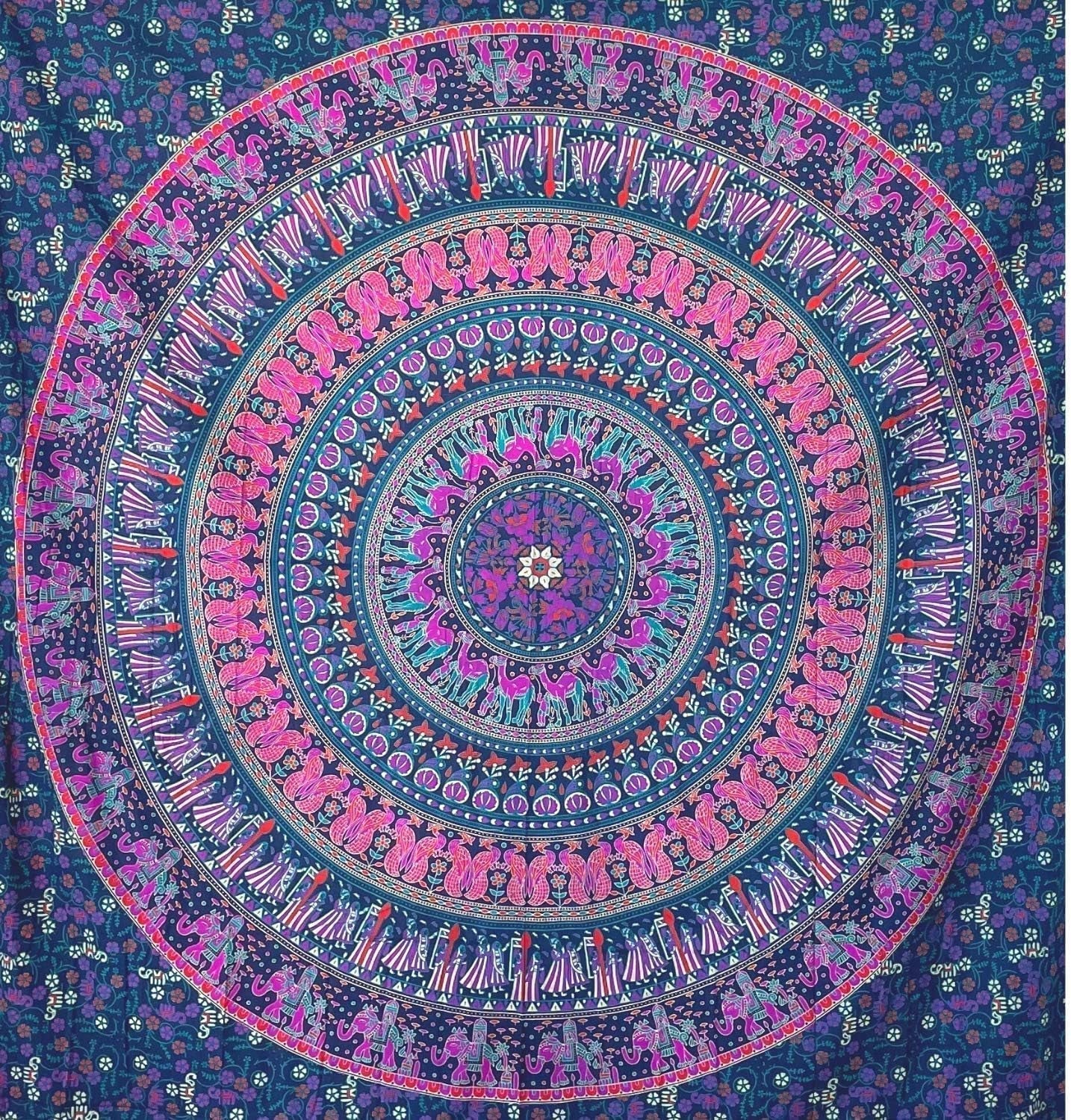 Tapiserie momomus mandala bumbac colorat desene orientale Casa - Accesorii si Decoratiuni Naty Shop Violet A 210L X 230B Cm