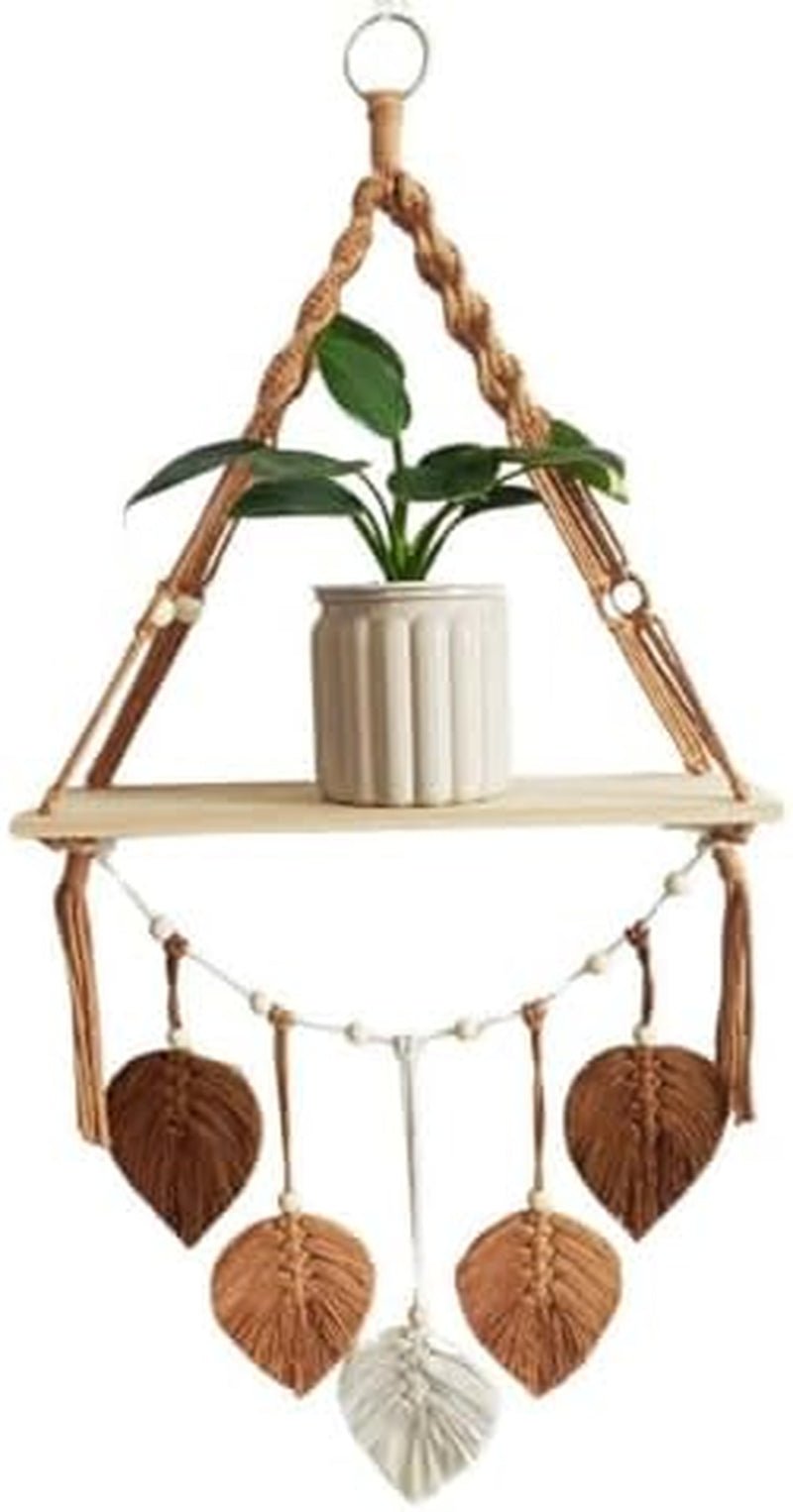 Tapiserie raft din lemn ghirlanda tesute frunze Casa - Accesorii si Decoratiuni Naty Shop Default Title