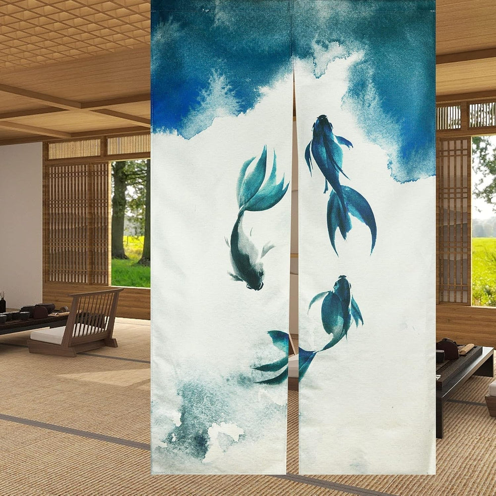 Tapiserie traditionala stil chinezesc pictura cerneala groasa noren Casa - Accesorii si Decoratiuni Naty Shop