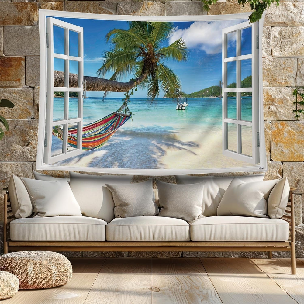 Tapiserie ulticool view beach sea palm hammock Casa - Accesorii si Decoratiuni Naty Shop