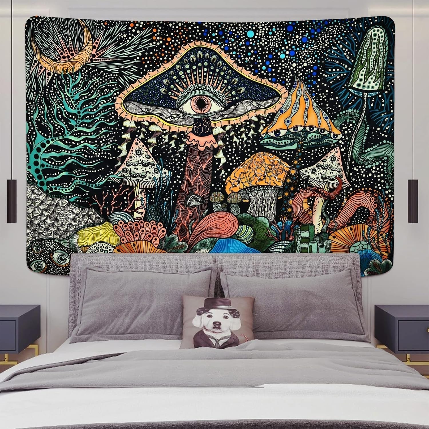 Tapiserie yrendenge mushroom eyes wall cloth sea creatures Casa - Accesorii si Decoratiuni Naty Shop