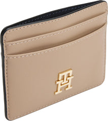 Tommy Hilfiger ladies card holder Feminin cu logo, Bej (Coastal Taupe), Marime unica Portofel Barbati Naty Shop