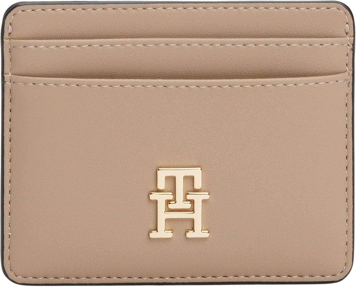 Tommy Hilfiger ladies card holder Feminin cu logo, Bej (Coastal Taupe), Marime unica Portofel Barbati Naty Shop Titlu implicit