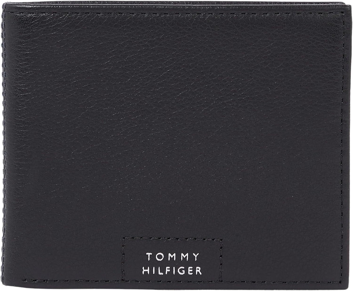 Tommy Hilfiger portofel pentru bărbați Leather Mini Wallet Small Portofel Barbati Naty Shop Negru (negru) Os