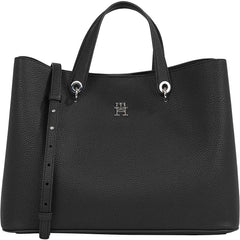 Tommy Hilfiger satchel sac emblemă detașabil curea de umăr Genti Femei Naty Shop Negru (negru)
