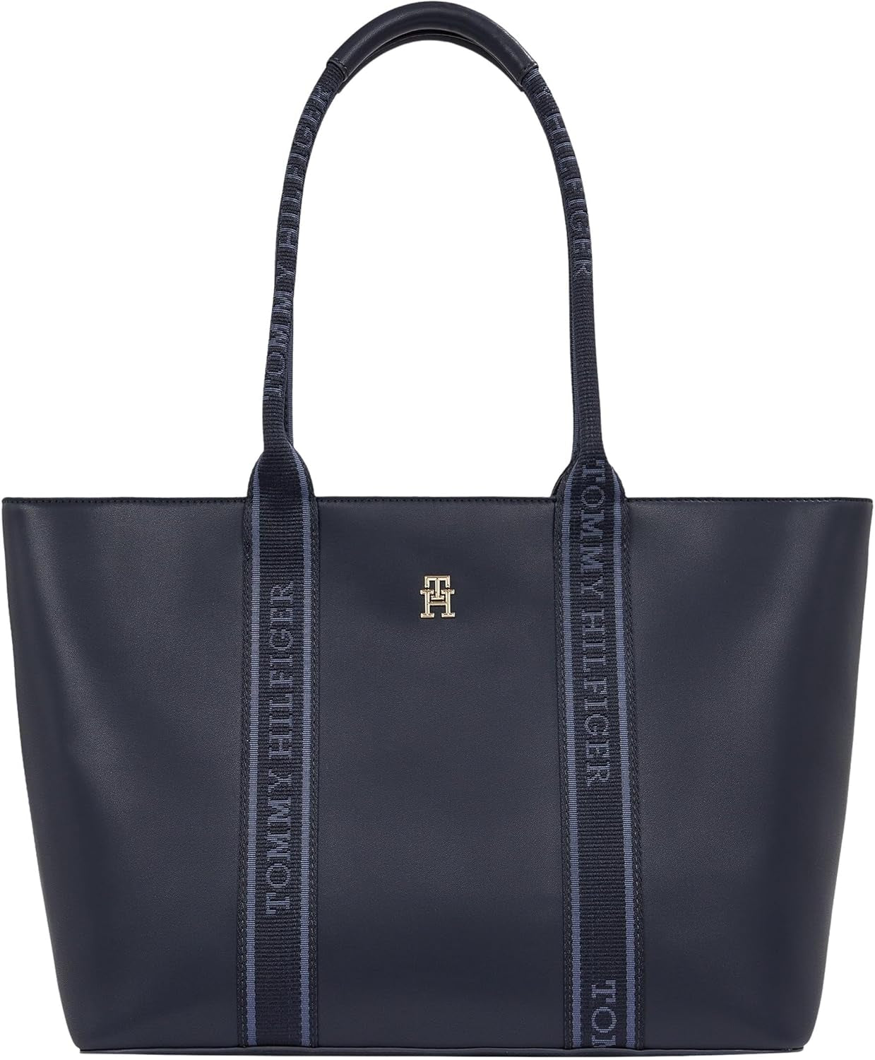 Tommy Hilfiger Th Logotape Tote Aw0aw17198 Tote Bag Genti Femei Naty Shop Albastru (Space Blue)