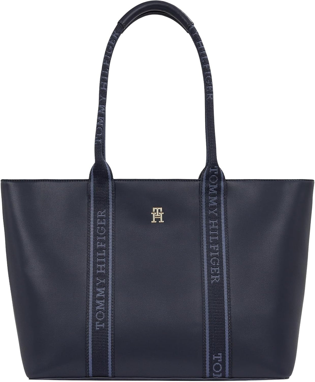 Tommy Hilfiger Th Logotape Tote Aw0aw17198 Tote Bag Genti Femei Naty Shop Albastru (Space Blue)
