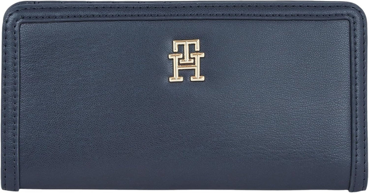 Tommy Hilfiger TH MONOTYPE LARGE SLIM WALLET Portofel pentru femei, Blue (Space Blue), OS Portofel Femei Naty Shop Titlu implicit