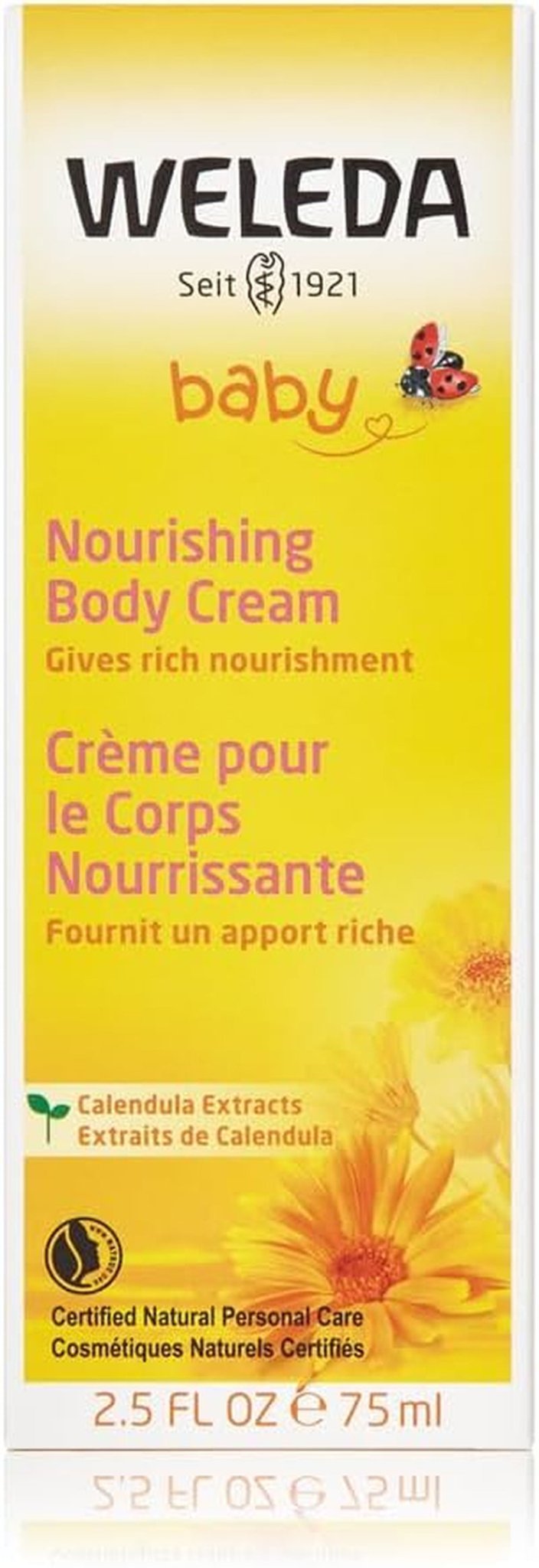 WELEDA Organic Baby Calendula Care Cream Body & Face 75ml - Cremă de față / cremă de piele pentru cosmetice naturale cu ulei de susan și lanolină pentru îngrijirea pielii uscate. Cremă hidratantă de îngrijire pentru bebeluși și copii Copii - Baie si Skincare Naty Shop
