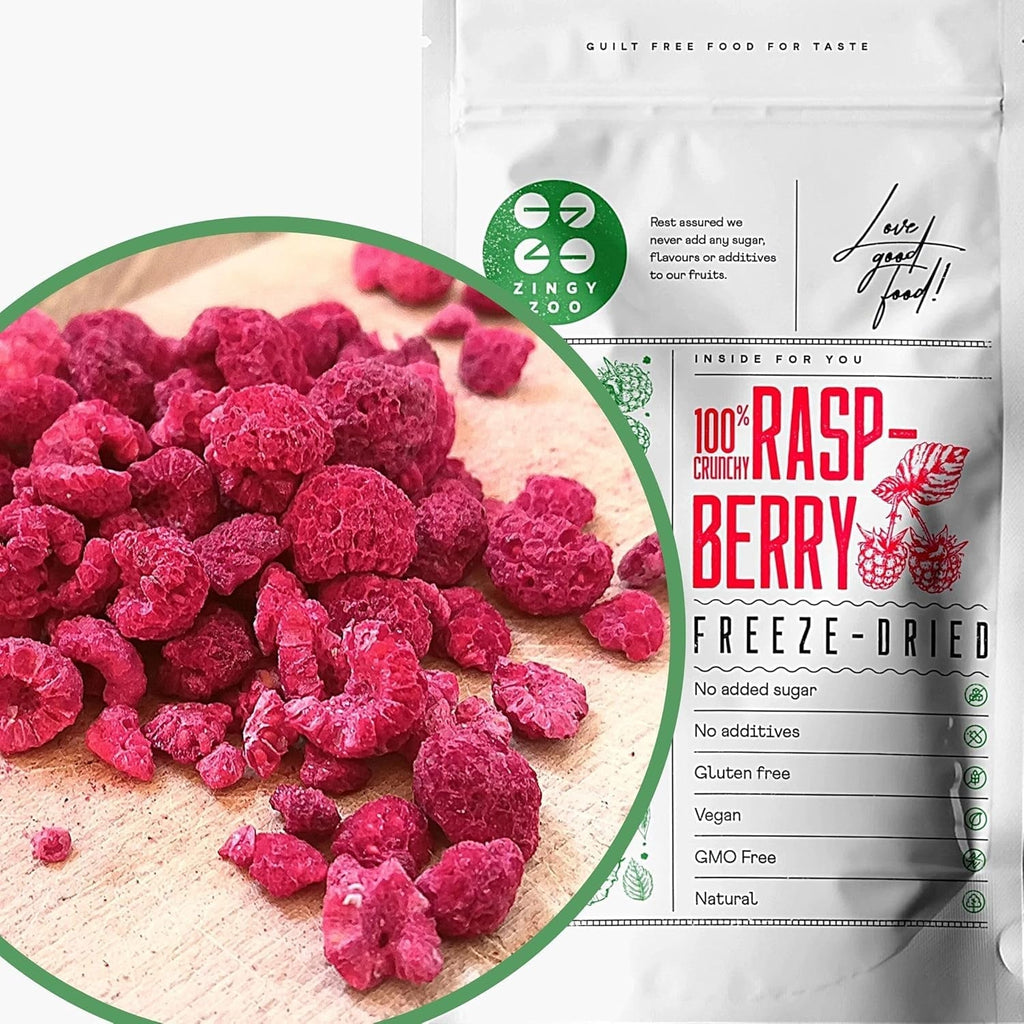 Zmeură liofilizată Bucăți rupte | XL 300g Fructe uscate Liofilizate | Zmeură uscată Fără gluten Fructe liofilizate | Fructe liofilizate | Zmeură liofilizată Produse deshidratate Naty Shop 100G